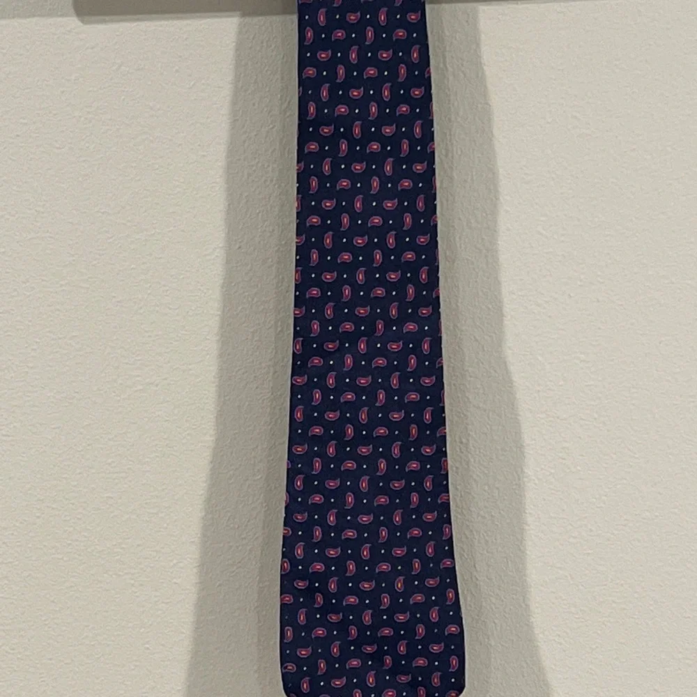 Lauren Ralph Lauren Silk Neck Tie Paisley Blue Red School Uniform